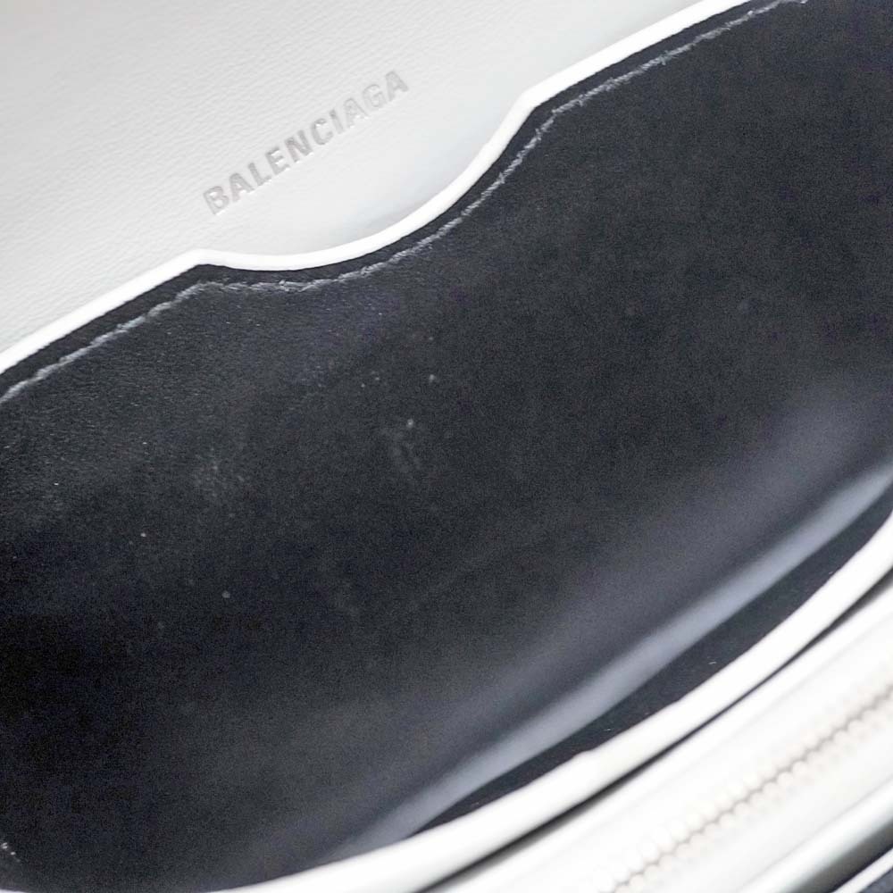 Balenciaga B Logo Plaque Crossbody Bag croc embossed White - Picture 11 of 11